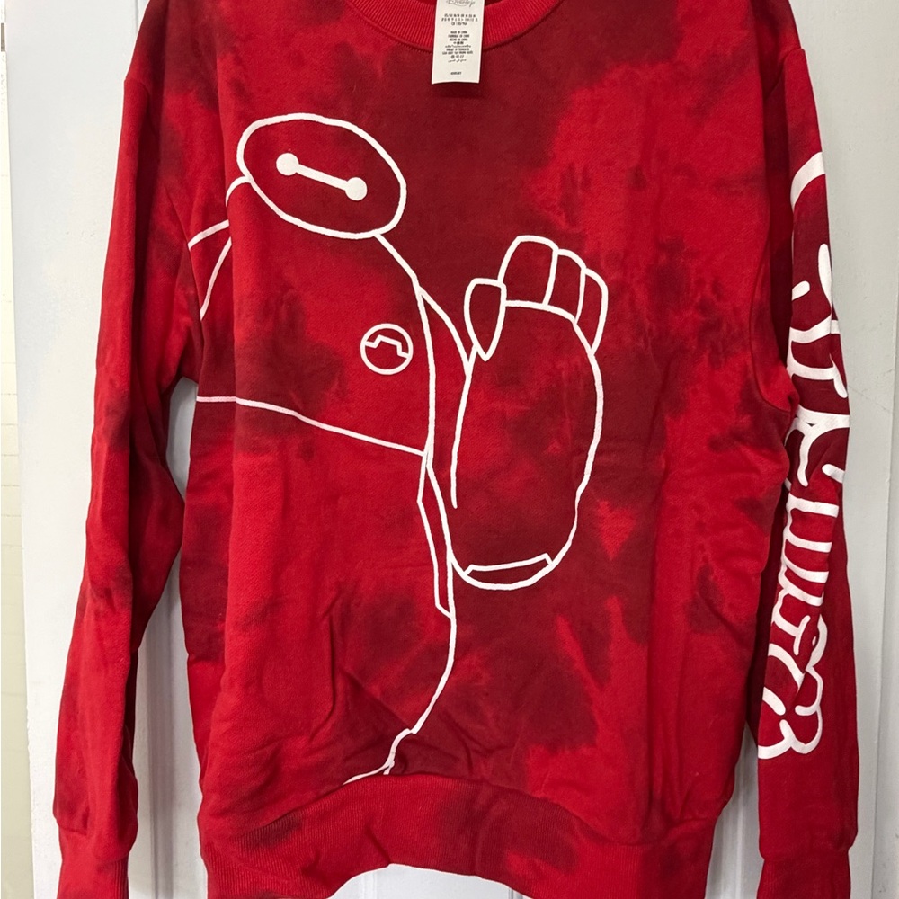 Disney Red Tie-Dye Baymax Crewneck